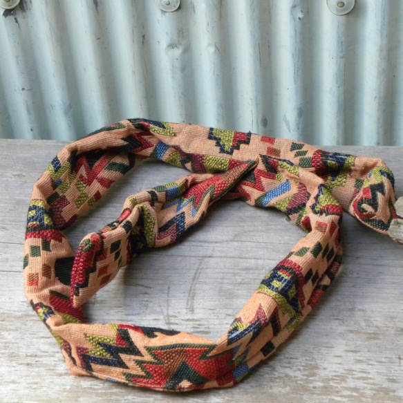 sale☆ 厚手エスニックファブリック☆ヘアターバン　針金入り 4枚目の画像