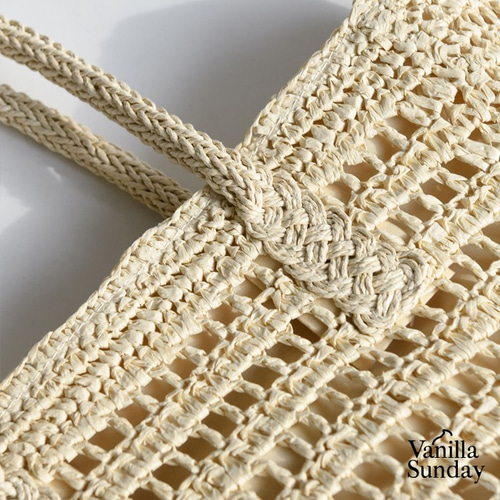 新品・STELAR ハンドメイド ストロー製かごバッグ（バリ製／大きめサイズ） ストロー かごバッグ レザーハンドル M モロッコ製 四角