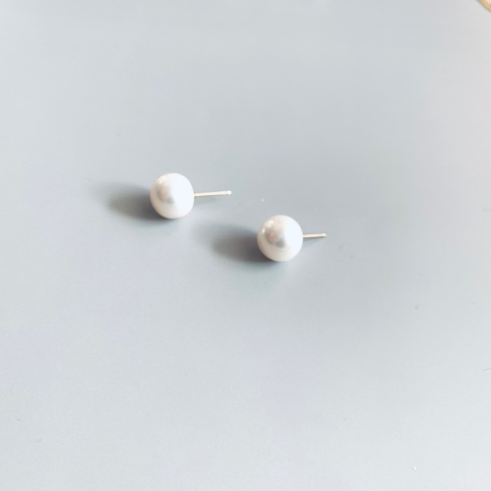 天然淡水パール [セミラウンド/ホワイト/約11mm]