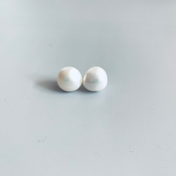 天然淡水珍珠【半巴洛克/白色/約14公厘】 第2張的照片