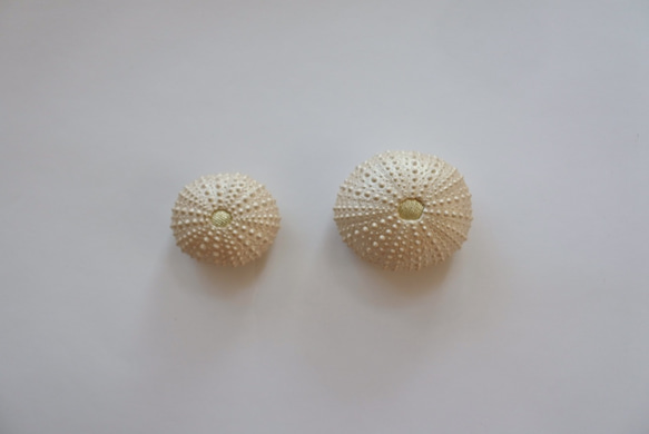 ２サイズ　ウニ ピンクッション 針山 金色 sea urchin pincushion rose gold 5枚目の画像