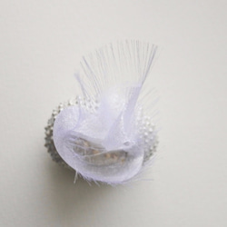 ウニの骨からできたブローチ パールホワイト sea urchin broach pearl white 6枚目の画像