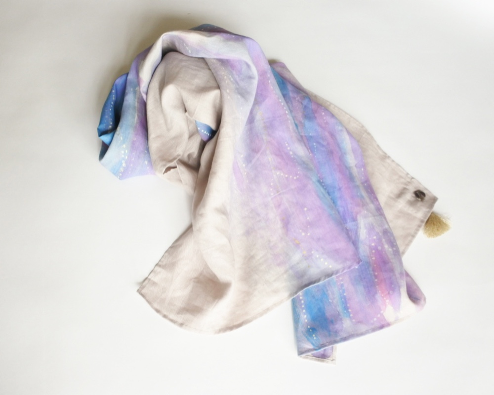 夕空のストール  フレンチリネン アッシュローズ  stall in the magic hour        Ω