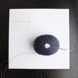 ２サイズ　ウニ ピンクッション  真夜中の色 sea urchin pincushion midnight blue 3枚目の画像