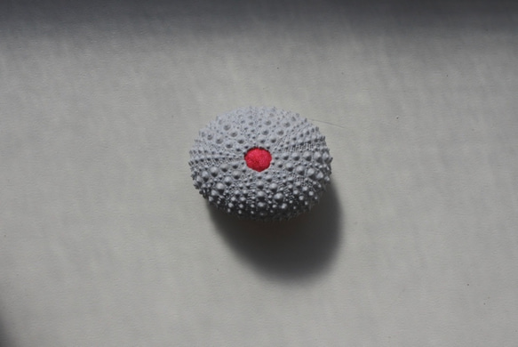 ２サイズ　ウニ ピンクッション 針山 夜明けの色 sea urchin pincushion light gray 5枚目の画像