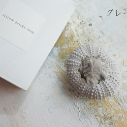 ２サイズ　ウニ ピンクッション 針山 夜明けの色 sea urchin pincushion light gray 4枚目の画像