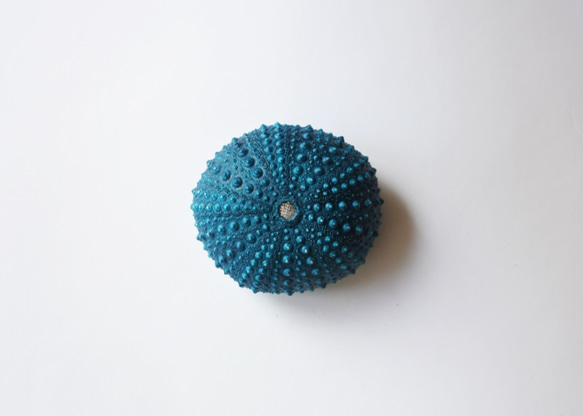２サイズ　ウニ ピンクッション 針山  遠い海の色 sea urchin pincushion turquoise 3枚目の画像