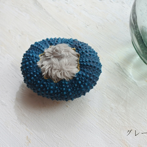 2サイズ ウニ ピンクッション 針山 遠い海の色 sea urchin pincushion