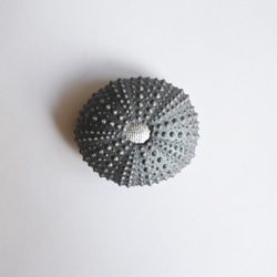 ウニ ピンクッション 針山 L 黒銀 sea urchin pincushion silver 2枚目の画像