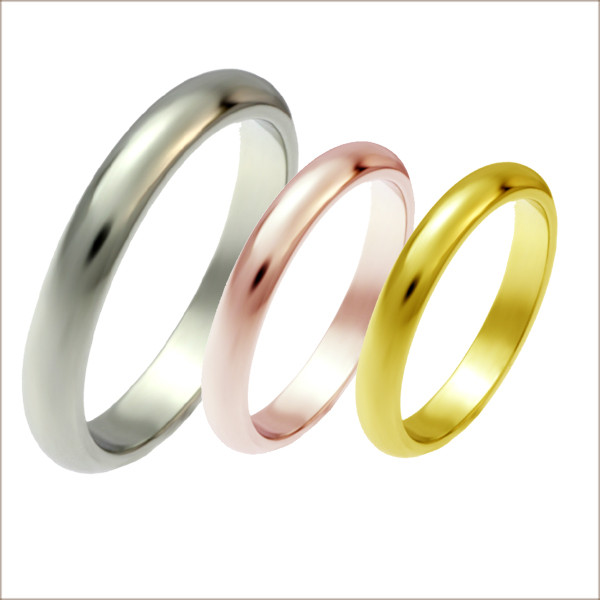 3ミリ幅オーバル シルバー・ピンクゴールド・ゴールド　プレミアム ミラー[single03]