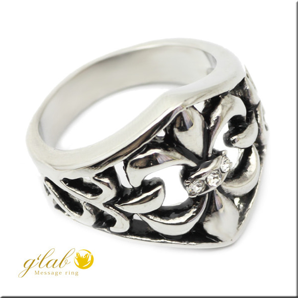 クレストオブリリー百合の紋章指輪ハード/316L/ステンレス 指輪 単品