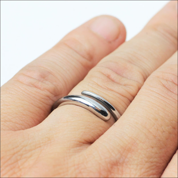 フリースネークリング　シルバー　ステンレスリング指輪 [s13] 2枚目の画像