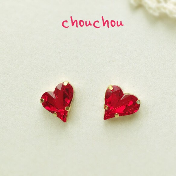 big heart ♥︎ スワロフスキー ピアス(イヤリング) ピアス（スタッド 