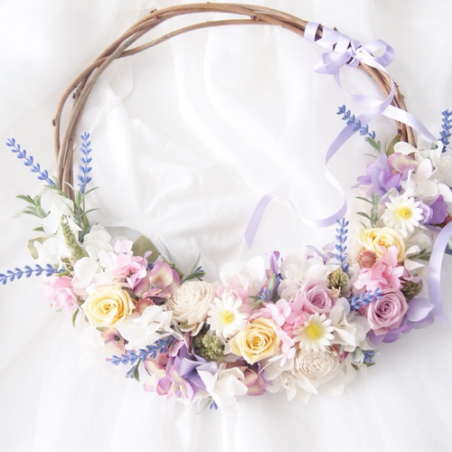 ラプンツェルカラー♡リースブーケ♡ブートニア付き ラプンツェルカラーのリースブーケ(ブートニア付き)|ウェディング