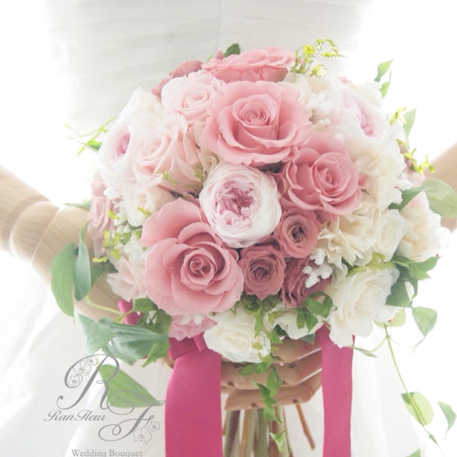 プリザーブドフラワー ブーケ・ブートニア　ウェディング ウェディング ブーケ クラッチブーケ 枝 ブラウン 黄色 プリザーブド