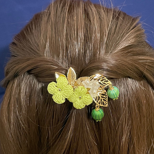 レース編み ポニーフック 四つ葉 Creema限定 ポニーフック