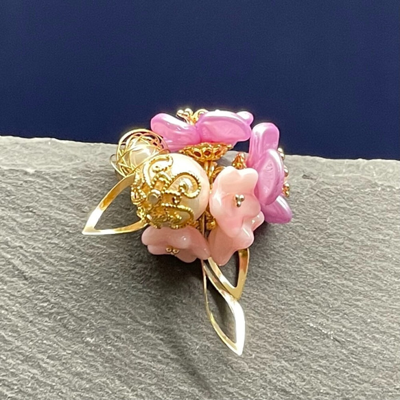 ビーズポニーフック　菫花束　Creema限定 2枚目の画像