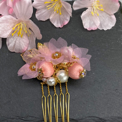 桜の髪飾り　コームタイプ　桜花　Creema限定 5枚目の画像
