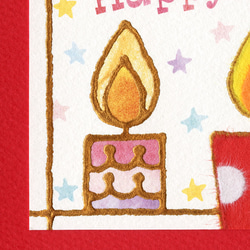 ＊バースデーカード＊ birthday candles <red> 3枚目の画像