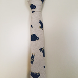 青い柴犬のネクタイ 2枚目の画像