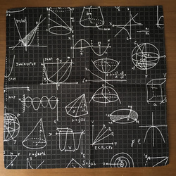 図形やグラフのポケットチーフ(黒) 2枚目の画像