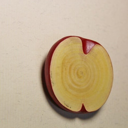 林檎の木で作った林檎のブローチ Ｂ 2枚目の画像