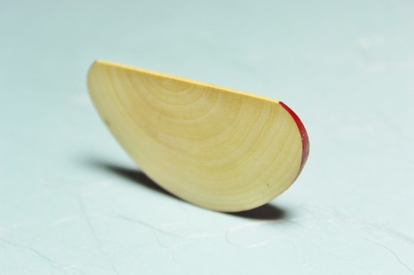 林檎の木で作った薄切り林檎のブローチ　Ａ 1枚目の画像