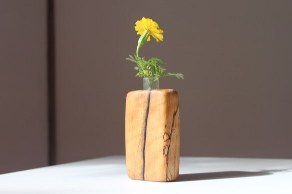 木の花瓶【ブラック＆ホワイトエボニー材】 3枚目の画像