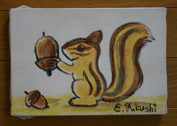 リス 手描きアート クレヨン リス 手描きアート クレヨン