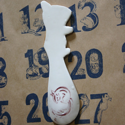 手作り陶器のスプーン　ホワイトシマリス型　1点物　陶芸 3枚目の画像