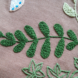 ♪手刺繍♪リネンキャンバスミニトートバッグ（small garden） 4枚目の画像