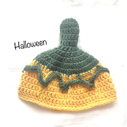 【Halloween】送料込 かぼちゃどんぐり帽子 42~50cm（baby〜Mサイズ） 1枚目の画像
