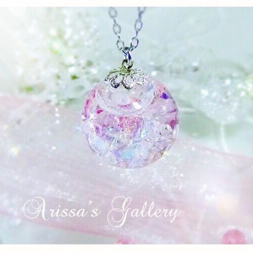♡春の夢 桜の雫ネックレス♡〜*スワロフスキー*スノードーム ♡春の夢 桜の雫ネックレス♡〜*スワロフスキー*スノードーム