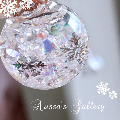 ❄︎雪の精のネックレス❄︎＊雪の結晶・スノードーム ネックレス