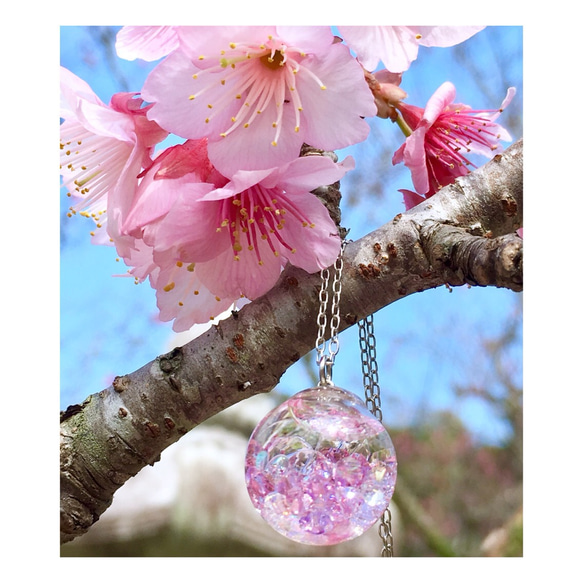 ♡桜の雫ネックレス♡ 1枚目の画像