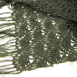 チェコレース糸のストール　黒 3枚目の画像