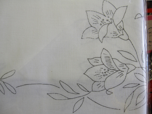 ヨーロッパの刺繍キット　青い桔梗とつる 3枚目の画像