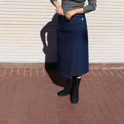 大人シルエットのデニムラップスカート 12枚目の画像