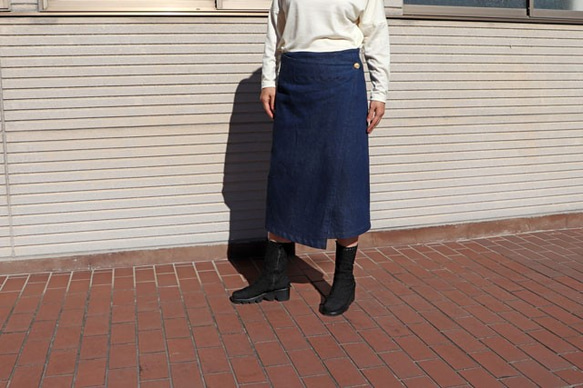 大人シルエットのデニムラップスカート 11枚目の画像