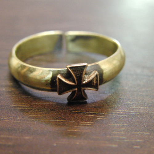 ⑪ROSEリング 真鍮 レザーリング（真鍮） 11号〜21号 調整可能