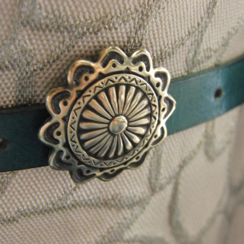 送料無料 真鍮ブラス製 大正ロマン調レトロボタン型調帯留め 着物浴衣