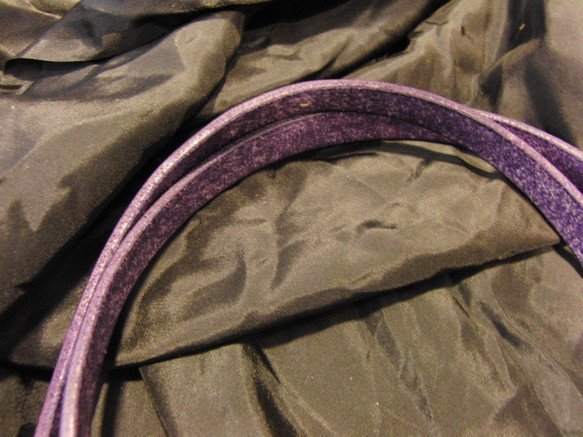 牛本革1.5cm幅の紫/パープルレザーベルト　140～50cm以下などサイズ調整無料　メンズ・レディース両用 3枚目の画像