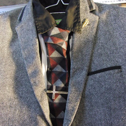 真鍮/ブラス製クロス型ネクタイピン(タイバー)1個　ネクタイ・ポケットの飾りに 3枚目の画像