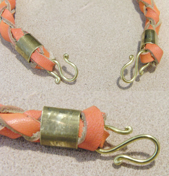 手曲げ真鍮Sカン（小）/2個入り 着物の羽織紐やブレスレット作りに 3枚目の画像