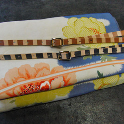 帯締めベルト(茶縞/黒縞のうち1本)本革11mm幅 着物浴衣に市販の帯留め