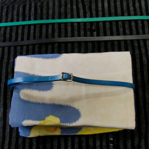 帯締めベルト(黒・緑のうち1本)本革11mm幅 着物浴衣に市販の帯留め使用