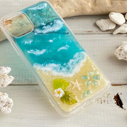 iPhone各種サイズ対応 Mellow ターコイズブルーの海　シーグラス 2枚目の画像