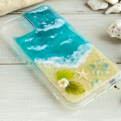 iPhone各種サイズ対応 Mellow ターコイズブルーの海　シーグラス 3枚目の画像