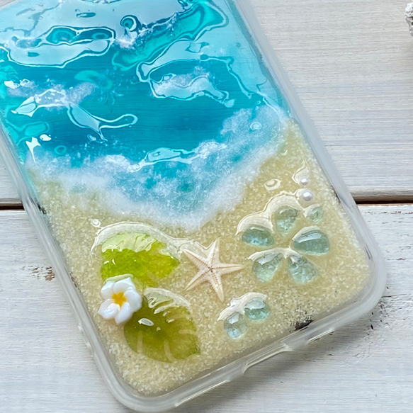 iPhone各種サイズ対応 Mellow ターコイズブルーの海　シーグラス 5枚目の画像