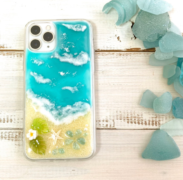 iPhone各種サイズ対応 Mellow ターコイズブルーの海　シーグラス 6枚目の画像
